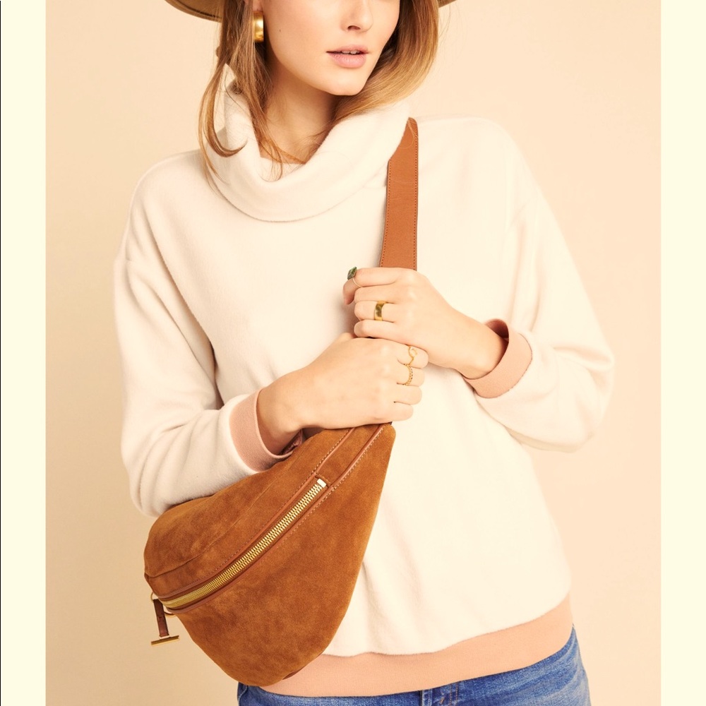 Anthropologie Ivory Cowl Neck Sweatshirt